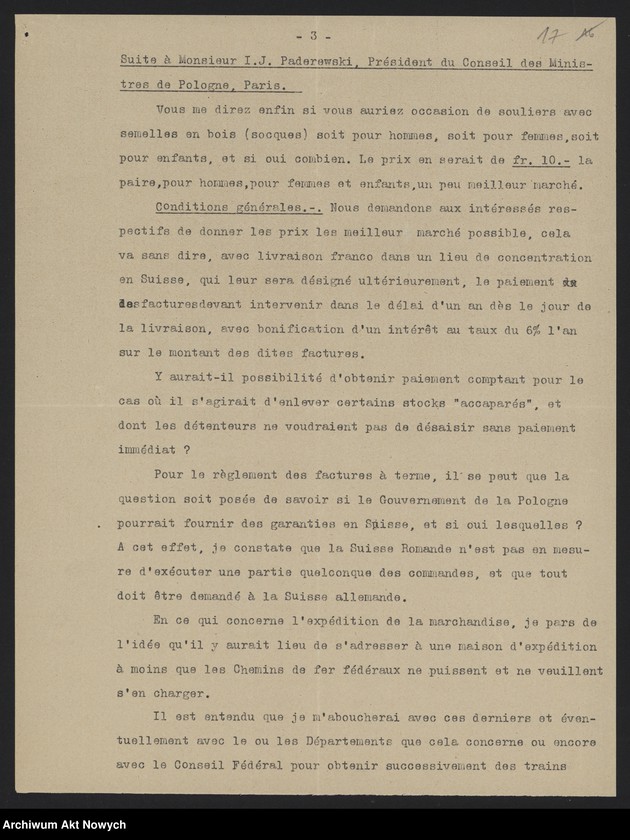 image.from.unit.number "Zakupy w Szwajcarii, głównie parowozów. Notatka w sprawie eksportu produktów naftowych. Raport, noty, korespondencja"