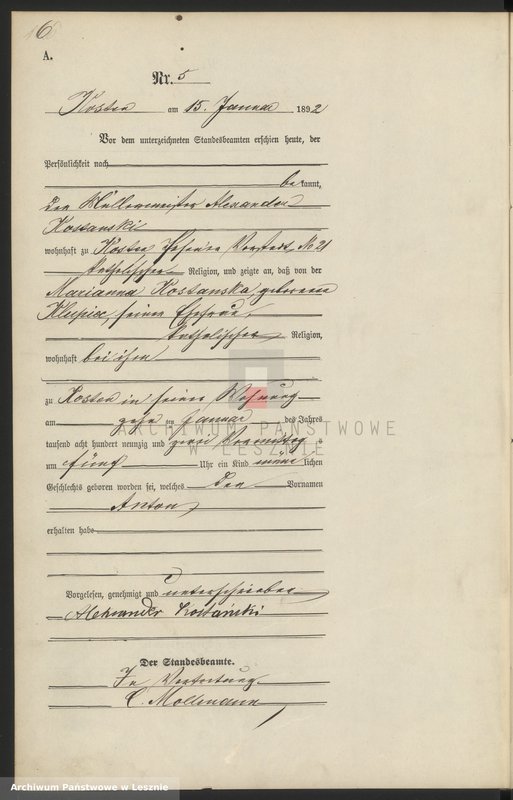 Obraz 9 z jednostki "[Księga urodzeń - miasto]"