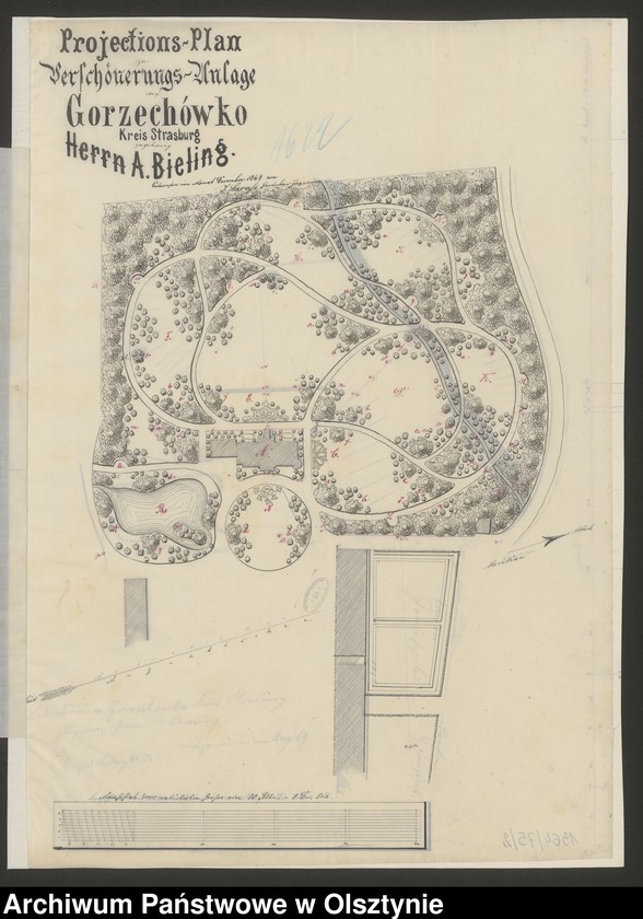 image.from.unit.number "[Plan parku w Gorzechówku, pow. Brodnica należacego do A. Bieling]"