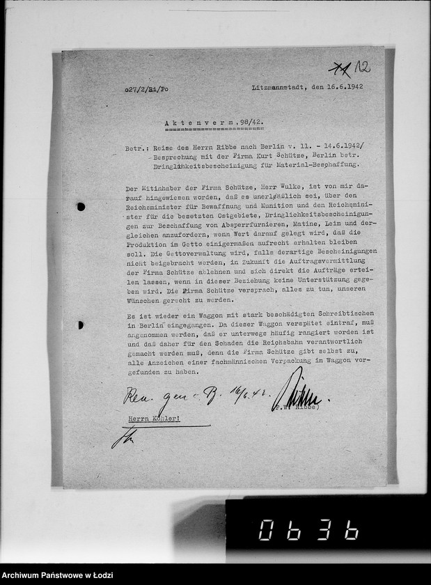 Obraz 17 z jednostki "Anordnungen und Umläufe an alle Abteilungsleiten Getto-Verwaltung"