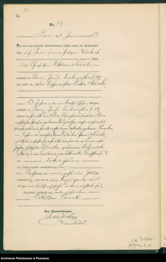 Obraz 16 z jednostki "Księga miejscowa zgonów tom I"