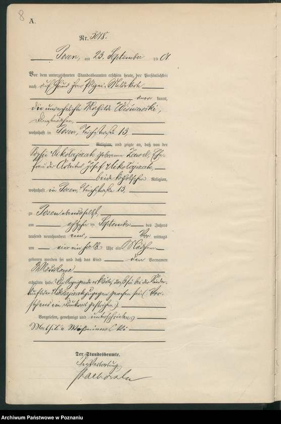 Obraz 11 z jednostki "Księga miejscowa urodzeń t. VI"