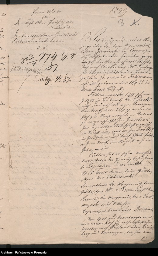 Obraz 7 z jednostki "A. betr. Privatgelehrter Hieronimus Feldmanowski aus Konin, Kreis Buk"