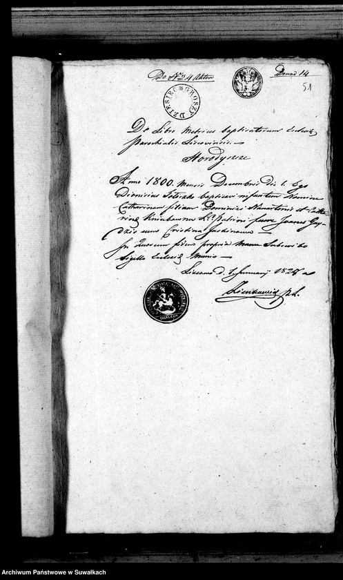 Obraz 19 z jednostki "Liszkowie dowody do aktów ślubnych urzędnika stanu cywilnego z całego roku 1825"