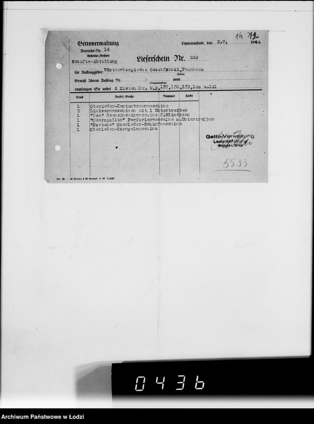 Obraz 18 z jednostki "Württembergische Schuhfabrik Faurndau G.m.b.H.Schriftwechsel"