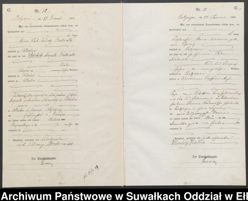 image.from.unit.number "Sterbe-Haupt-Register des Königlichen Preussischen Standes-Amtes Belzonzen Kreis Johannisburg"