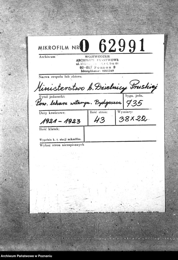 Obraz 2 z jednostki "Pow. lekarz Weterynaryjny Bydgoszcz"