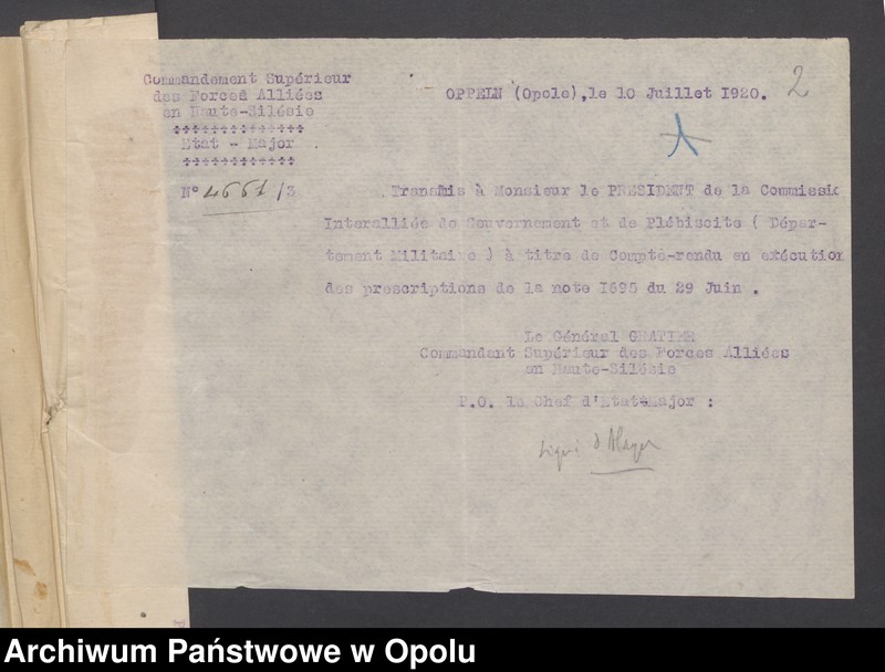 Obraz z jednostki "Sorties /Korespondencja własna wychodząca, pisma, zarządzenia, sprawozdania/ 10.07. -28.10.1920"