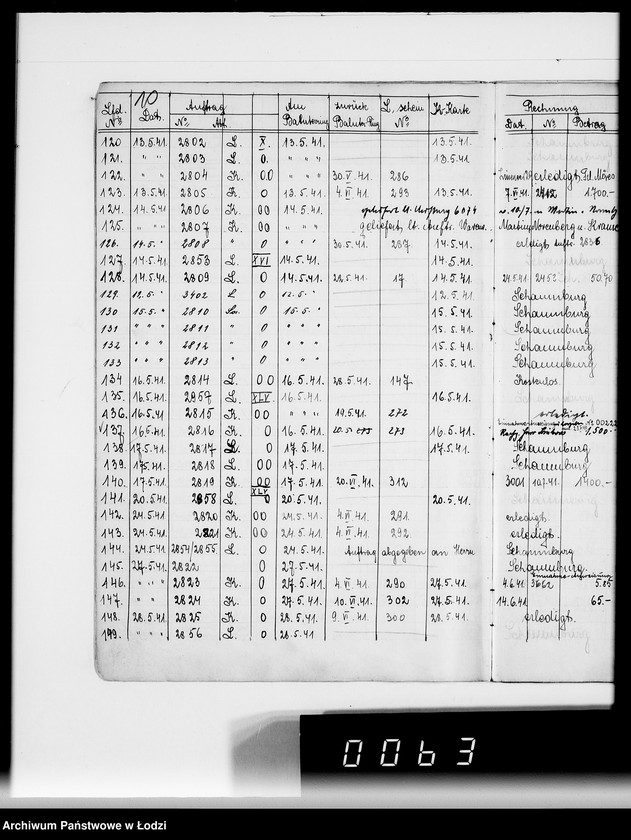 Obraz 15 z jednostki "Aufträge für die Abteilungen "Kurschnerei", "Polsterei", "Sattlerei", "Lederwarenabteilung""