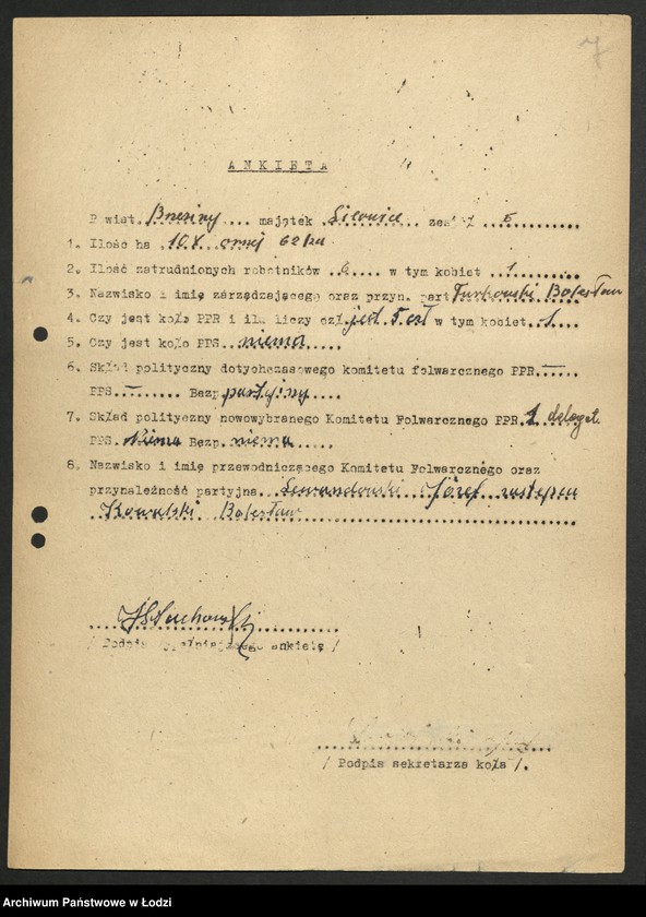 Obraz 8 z jednostki "Ankiety kół partyjnych w majątkach"