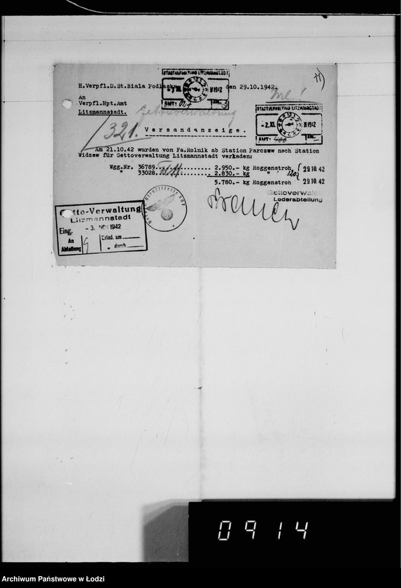 Obraz 19 z jednostki "Strohschuhe. Rechnungen, Frachtberichte, Waggon-Eingang"