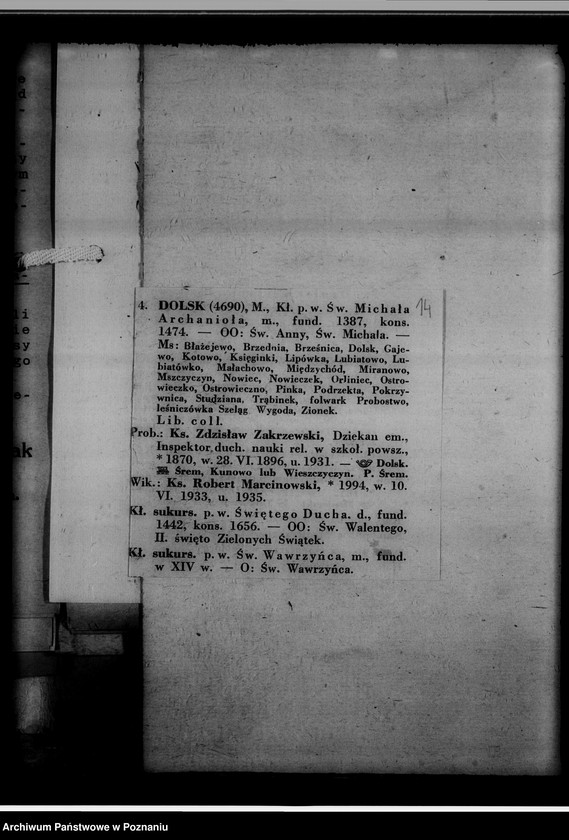 Obraz 18 z jednostki "[Wykaz ksiąg kościelnych wyznania ewangelickiego i katolickiego z powiatu śremskiego]"