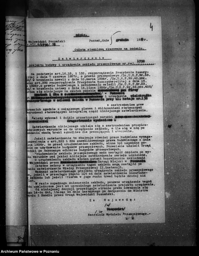 Obraz 8 z jednostki "Zatwierdzenie projektu rozbudowy zakładu przemysłowego /fabryki kotłów centralnego ogrzewania i odlewni żelaza firmy Höntschi Spółka Poznań-Rataje/"