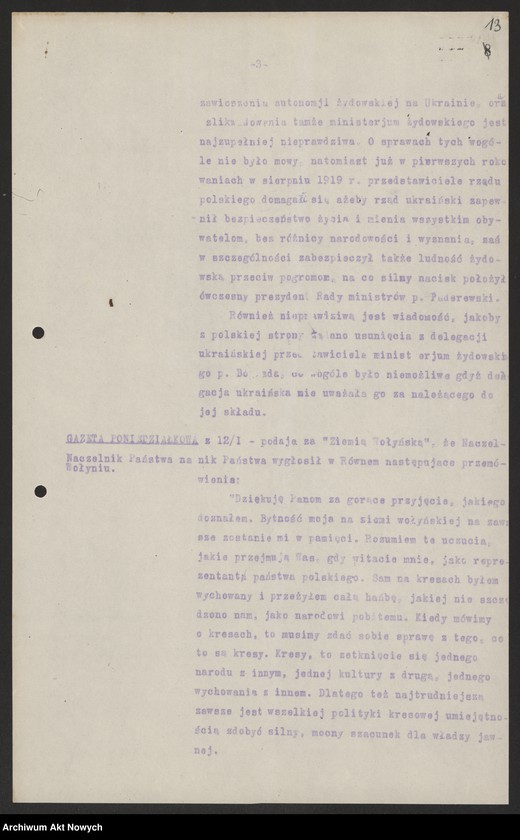 image.from.unit.number "Raporty z prasy polskiej w spr. Kresów Polskich dwutygodniowe. T. I"