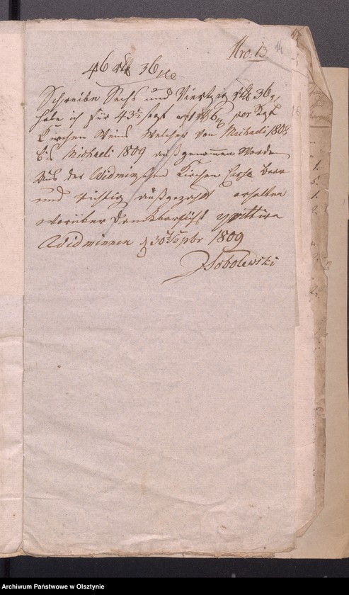 image.from.unit.number "Beläge zu der 1808-1809ten Widminnschen Jahres Kirchen und Armen Kassen Rechnung"