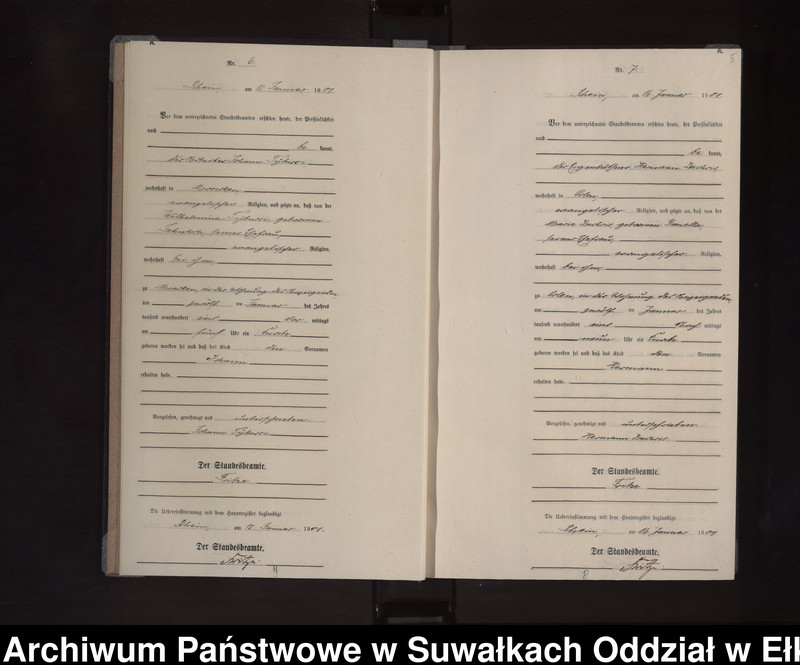 image.from.unit.number "Geburts-Neben-Register des Königlichen Preussischen Standes-Amtes Orlen Kreis Loetzen"