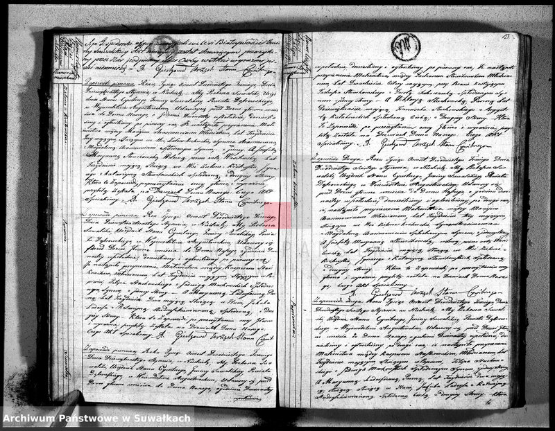 image.from.unit.number "Akta zaślubionych gminy suwalskiey od dina 1 stycznia do dnia ostatniego grudnia 1823 roku"