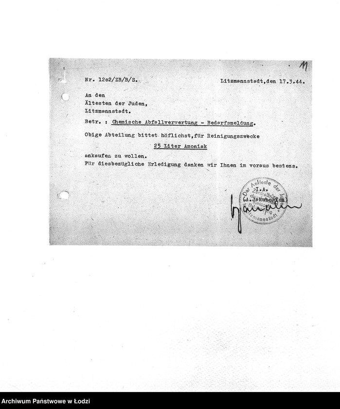 Obraz 14 z jednostki "Bedarfsmeldungen [Skierowane do GV zapotrzebowania na surowce, materiały, narzędzia, maszyny itp. potrzebne resortom pracy do produkcji; zamówienia żywności, lekarstw]"