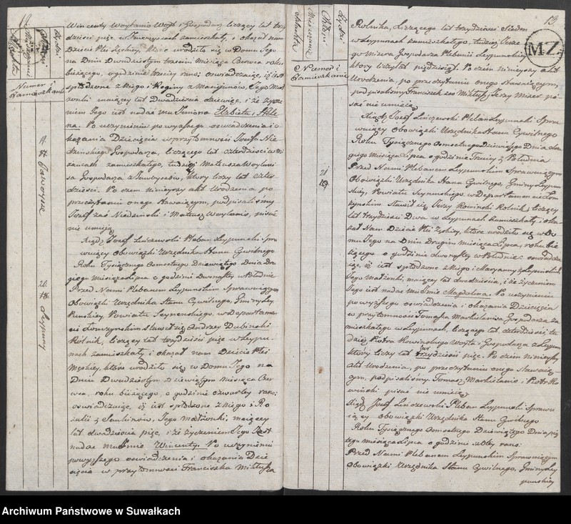 image.from.unit.number "Akta Urodzenia Gminy Leypuńskiej 1 Maja 1809 Roku."