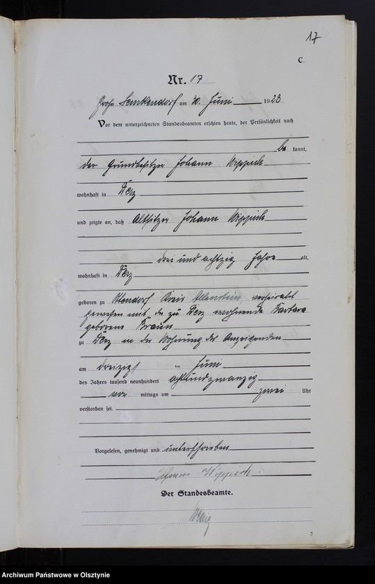 image.from.unit.number "Sterbe-Haupt-Register Nr 1-25"
