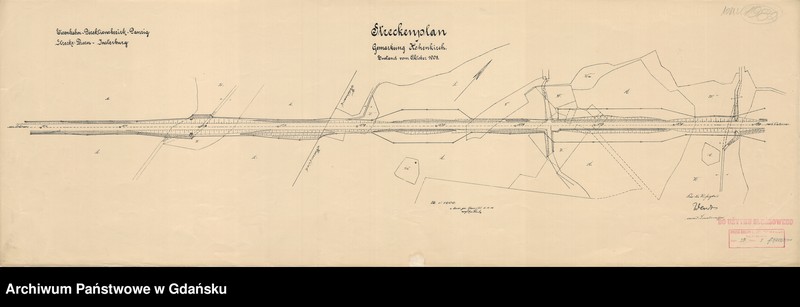image.from.unit.number "Eisenbahn Direktionsbezirk Danzig. Strecke: Thorn - Insterburg. Streckenplan. Gemarkung Hohenkrich. Zustand vom Oktober 1908"