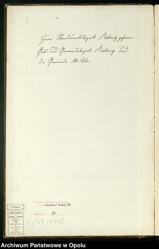 Obraz 4 z jednostki "Heiraths-Neben-Register Standes-Amt Riebnig 1905"