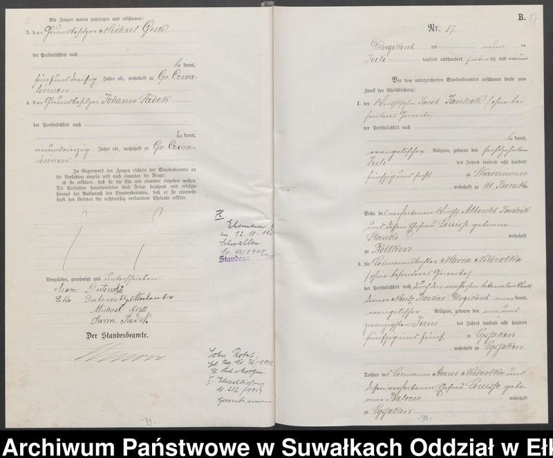 image.from.unit.number "[Heiraths-Haupt-Register des Königlichen Preussischen Standes-Amtes Kumilsko Kreis Johannisburg]"