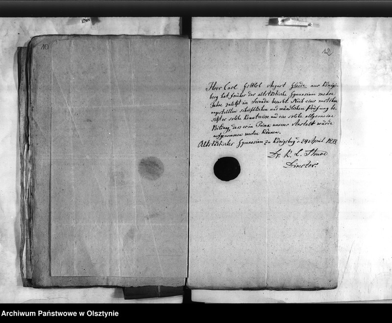 image.from.unit.number "Abtheilung des Innern. Personalia des bei der Feuer-Sozietäts Direktion aus gestellten Controlleur Glede [August]"