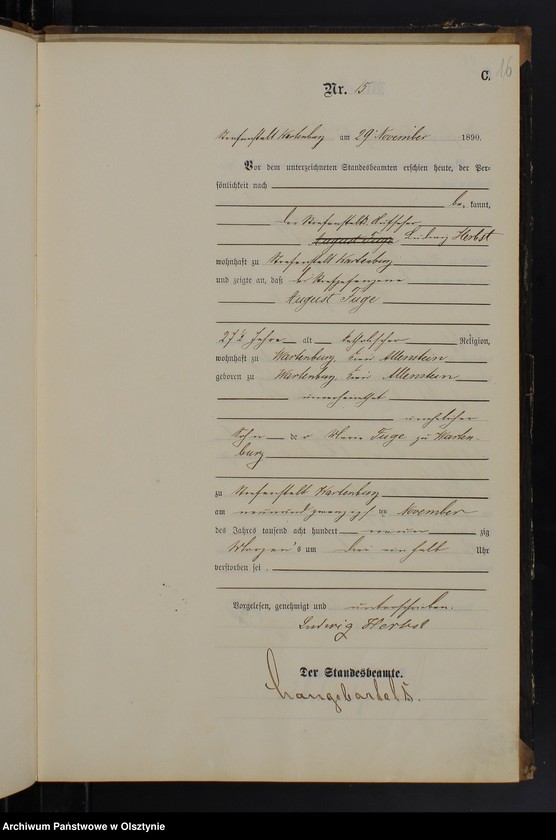 image.from.unit.number "Sterbe-Haupt-Register Nr 1 - 16"