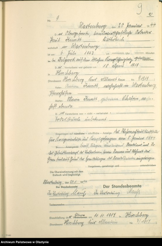 image.from.unit.number "Sterbebuch /Zweitbuch/ Nr 1 - 213"