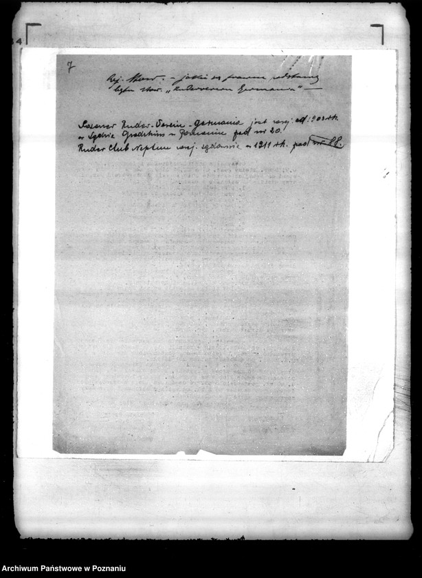 Obraz 11 z jednostki "/Klub Sportowy,,Germania" w Poznaniu/"