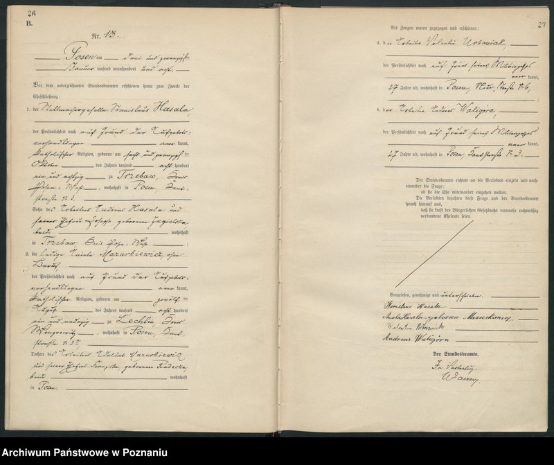 Obraz 15 z jednostki "Księga miejscowa małżeństw tom I [Rejestr główny małżeństw]"