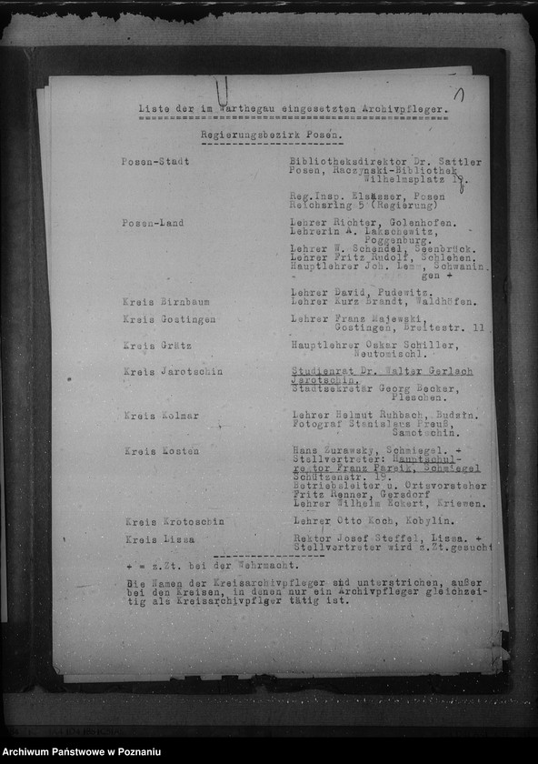 Obraz 5 z jednostki "Liste der im Warthegau eingesetzten"