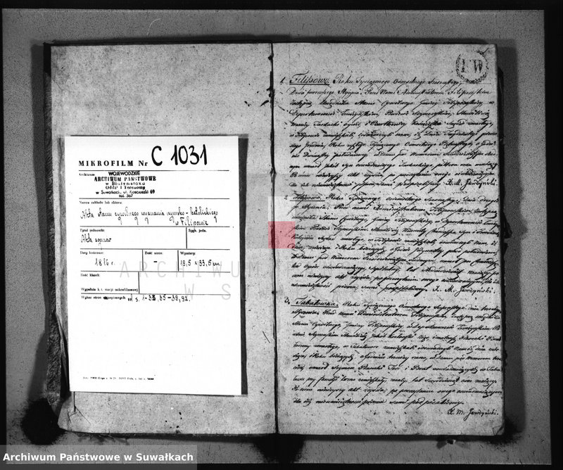 Obraz 3 z jednostki "Akta Zeszłych Gminy Filipowskiey od 1-go Stycznia 1816 R-u"