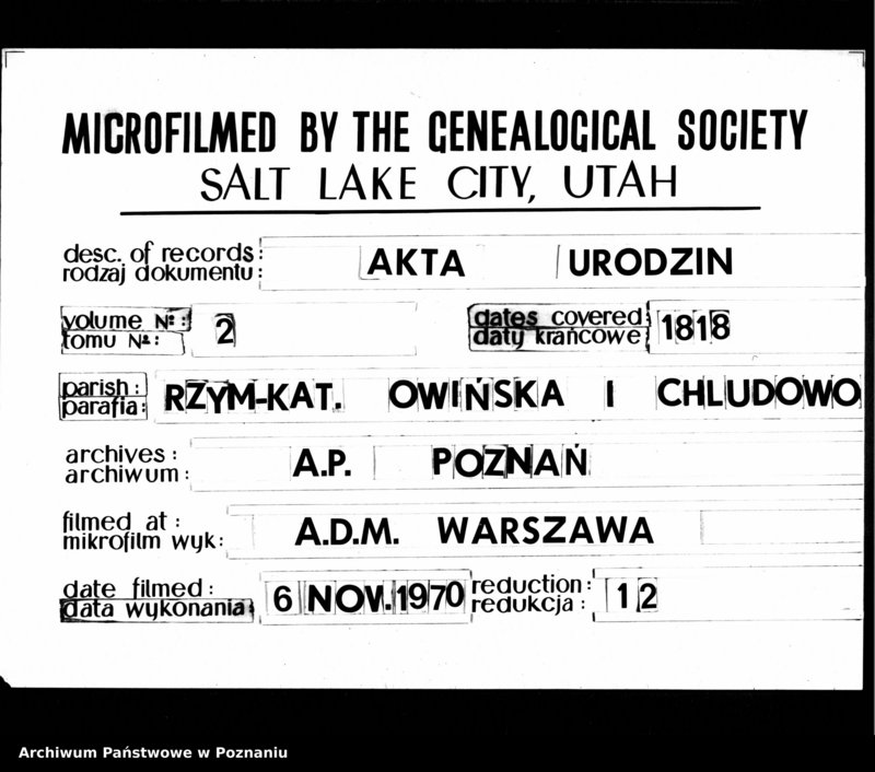image.from.team "Akta stanu cywilnego Parafii Rzymskokatolickiej Owińska (pow. poznański)"