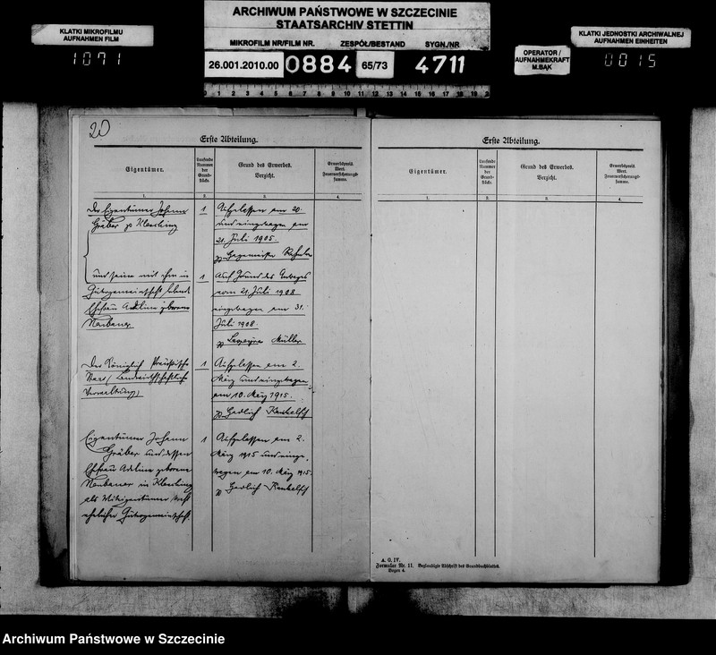 image.from.unit.number "Besitzfestigung des Grundstücks des Landwirts Erwin Müller in Kleschinz Kreis Stolp"