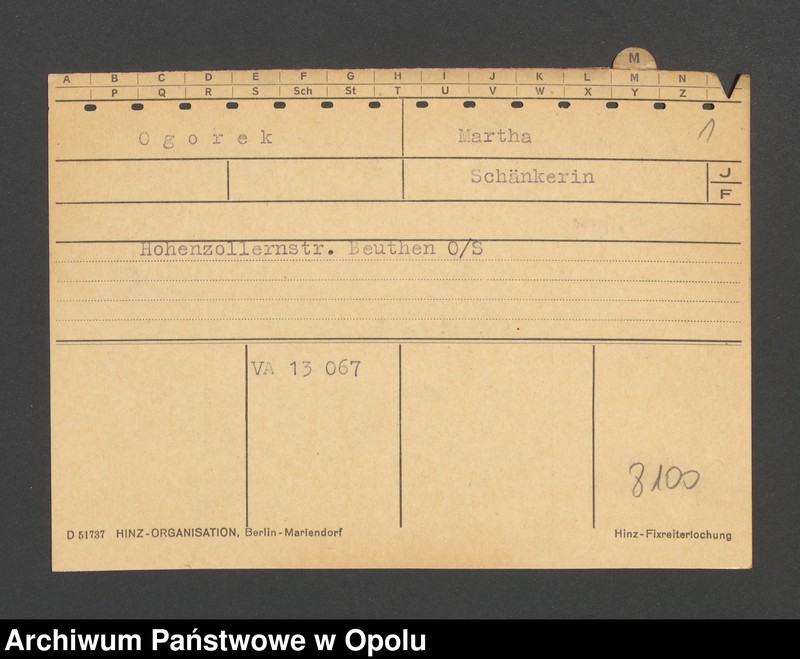 Obraz 3 z jednostki "[Ogorek Martha, zam. Beuthen]"