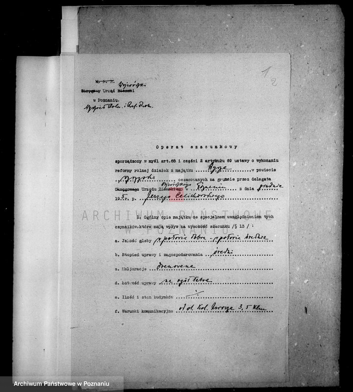 Obraz 6 z jednostki "Operat szacunkowy majątku Wyrza osada powiatu wyrzyskiego"