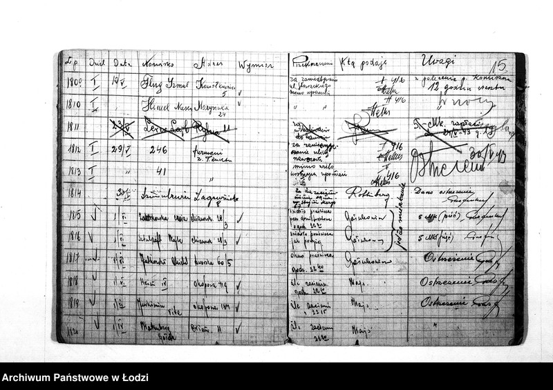 Obraz 18 z jednostki "Książka kar dzielnicowych IV rewiru [Kary doraźne - pieniężne i ostrzeżenia za drobne przekroczenia porządkowe]"