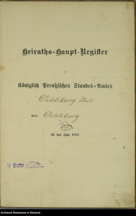 image.from.unit.number "Heiraths-Haupt-Register Nr 1 - 22"