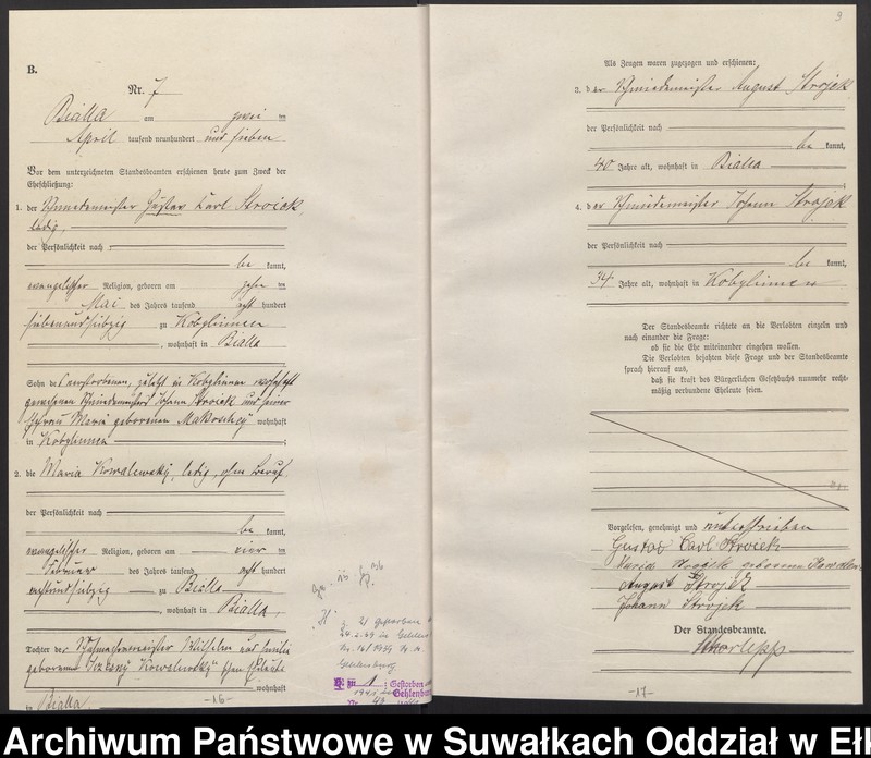 image.from.unit.number "[Heirats-Haupt-Register des Königlichen Preussischen Standes-Amtes Bialla Kreis Johannisburg]"