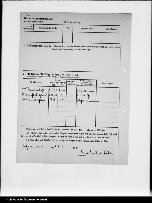Obraz 12 z jednostki "Ausgeschiedene Angestellte F-G [Akta personalne]"