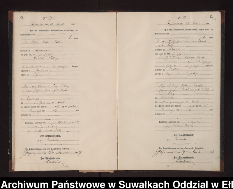 image.from.unit.number "Sterbe-Neben-Register des Preussischen Standes-Amtes Stasswinnen Kreis Loetzen"