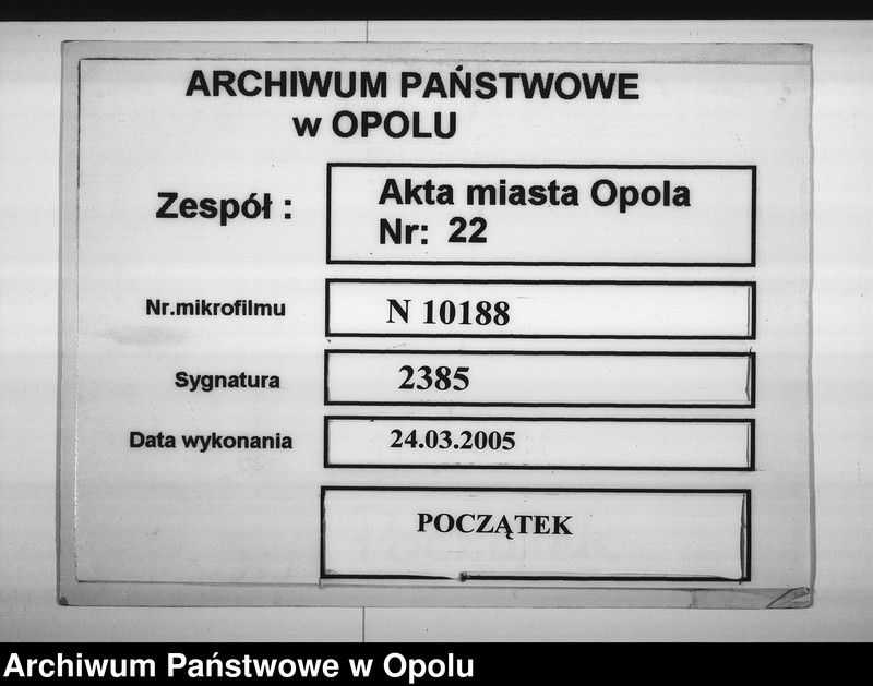 Obraz 1 z jednostki "Acta Specialia des Magistrats zu Oppeln wegen Vergrösserung der katholischen Stadt-Schule hieselbst"
