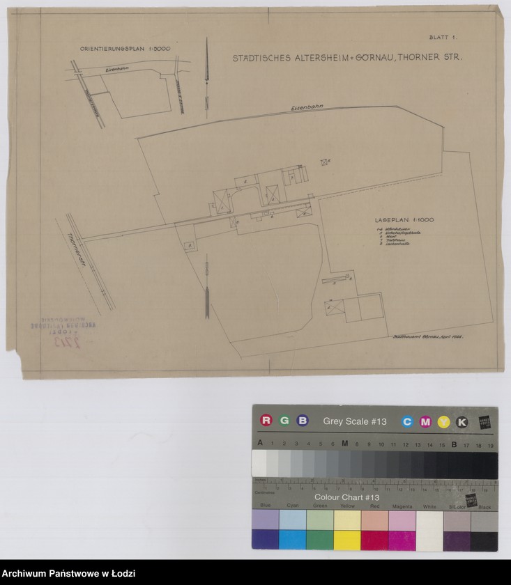 Obraz 1 z jednostki "Städtisches Altersheim, Görnau, Thorner Strasse Lageplan Blatt1"