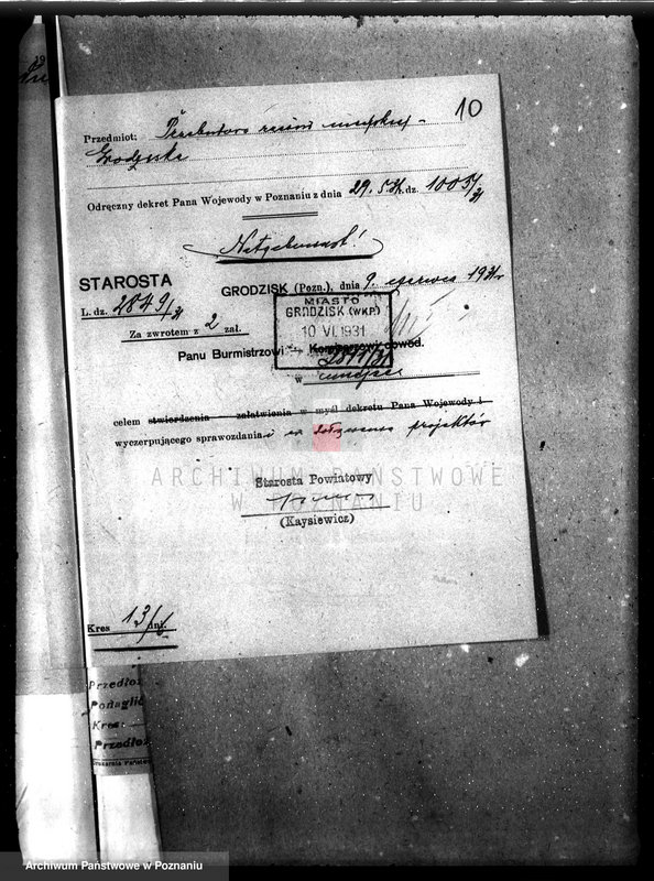 Obraz 14 z jednostki "Zatwierdzenie projektu zakładu przemysłowego /urządzenie bekoniarni/ nr 426, własność Magistrat m. Grodziska"