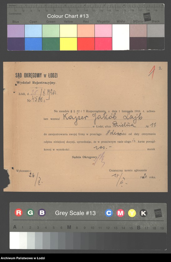 Obraz 4 z jednostki "Jakób L.Kajzer- wyrób towarów manufakturowych"