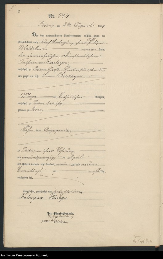 Obraz 11 z jednostki "Księga zgonów t. II"