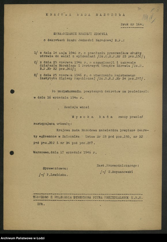 Obraz 9 z jednostki "[Materiały Ignacego Logi - Sowińskiego posła do Krajowej Rady Narodowej i Sejmu Ustawodawczego]"