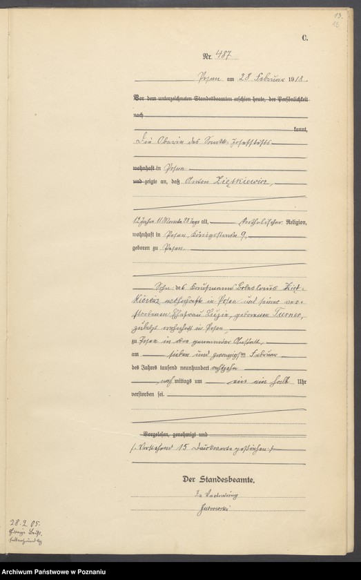 Obraz 15 z jednostki "Księga miejscowa zgonów tom II [Rejestr główny zgonów]"